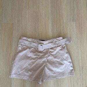 Zara Blush High-Waist Belted Women's Shorts